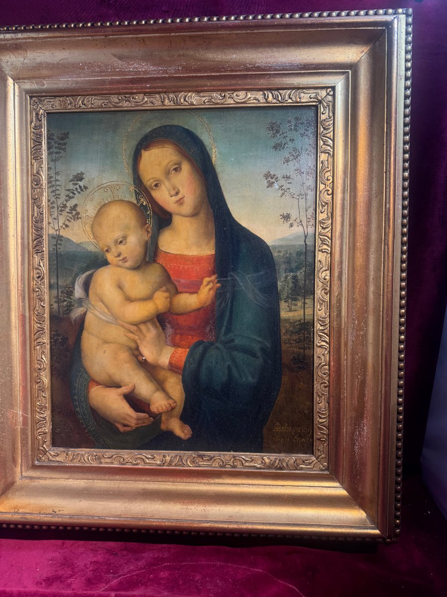 VIERGE A L ENFANT LEBRUN   D APRES SPAGNA  GIOVANNI DI PIETRO-photo-3