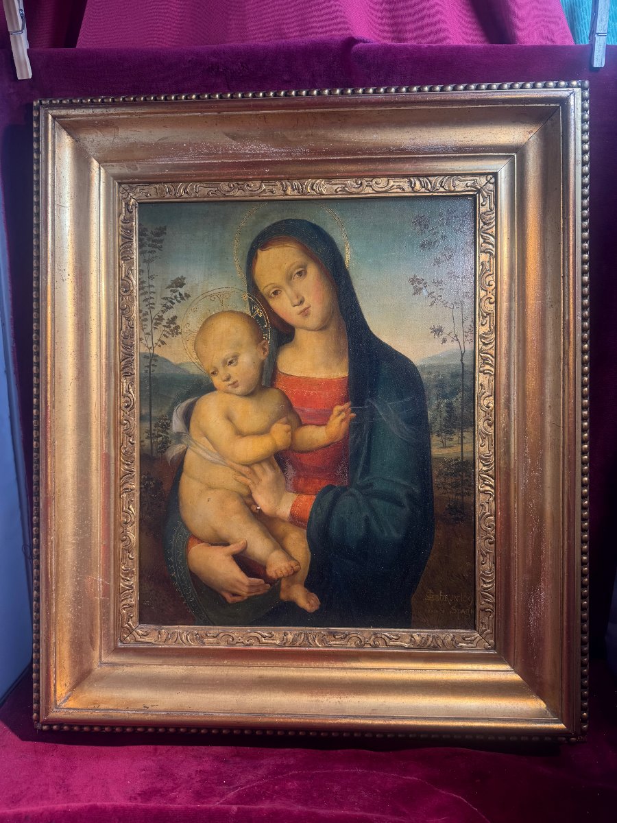VIERGE A L ENFANT LEBRUN   D APRES SPAGNA  GIOVANNI DI PIETRO