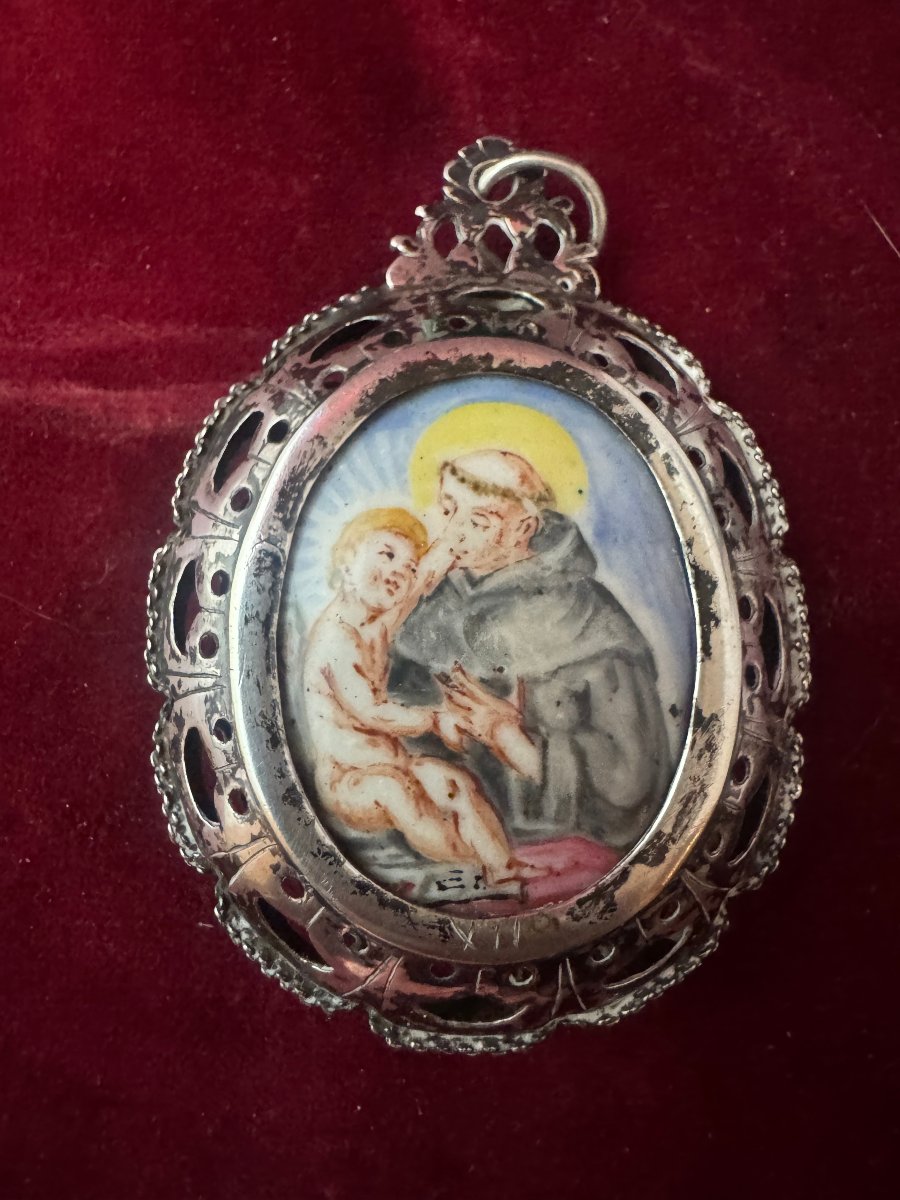 Double-sided Silver And Enamel Medallion (encolpion)-photo-2