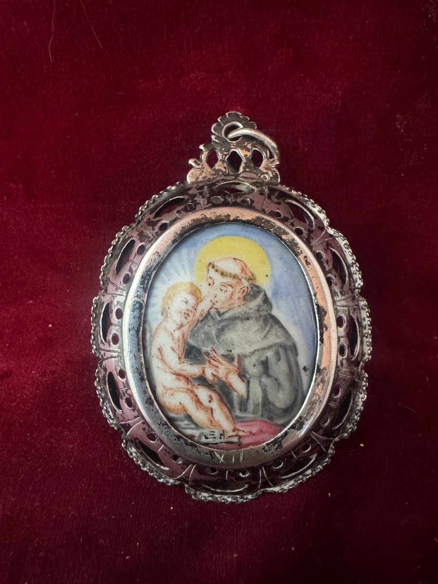 Double-sided Silver And Enamel Medallion (encolpion)