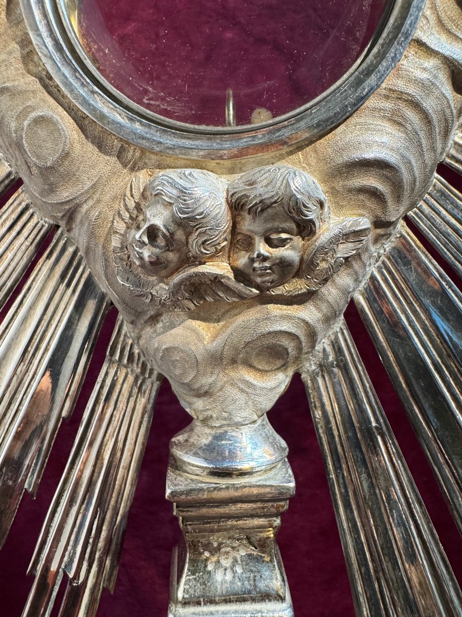Monsstrance Made Of Silver-plated Bronze And Solid Silver-photo-2