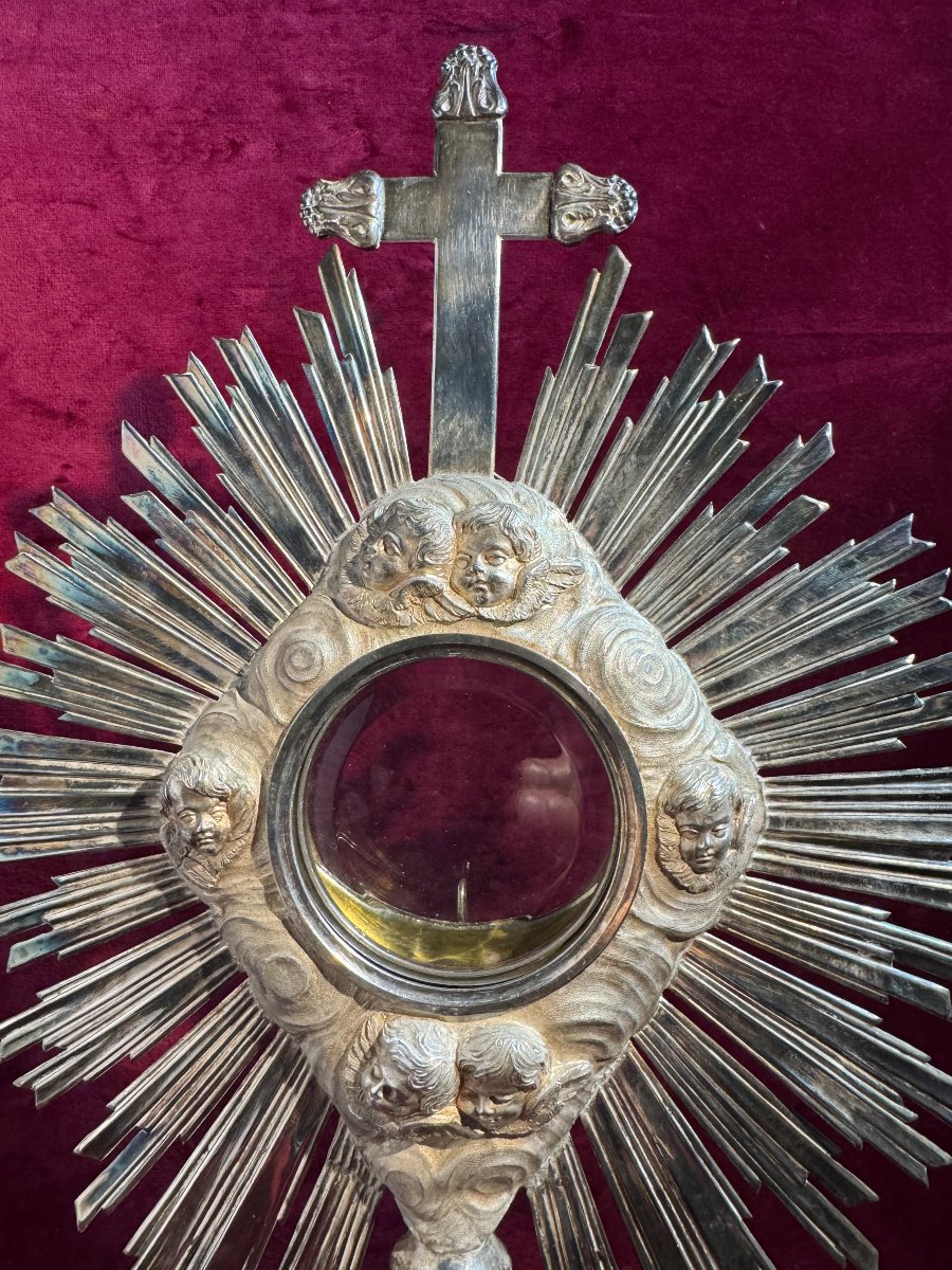 Monsstrance Made Of Silver-plated Bronze And Solid Silver-photo-3