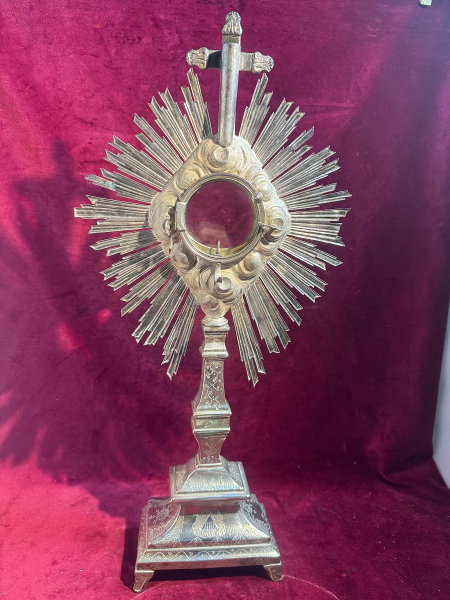Monsstrance Made Of Silver-plated Bronze And Solid Silver-photo-5