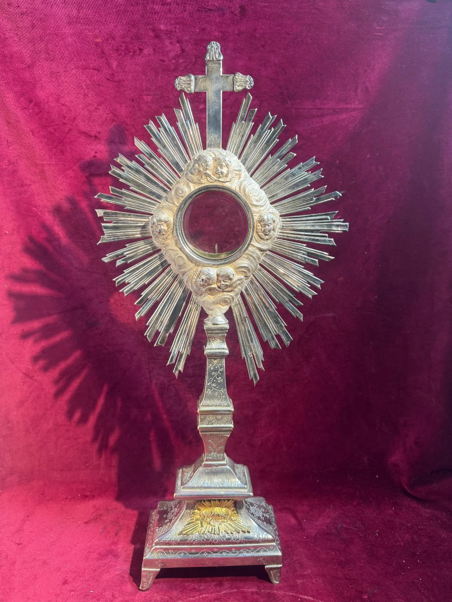 Monsstrance Made Of Silver-plated Bronze And Solid Silver