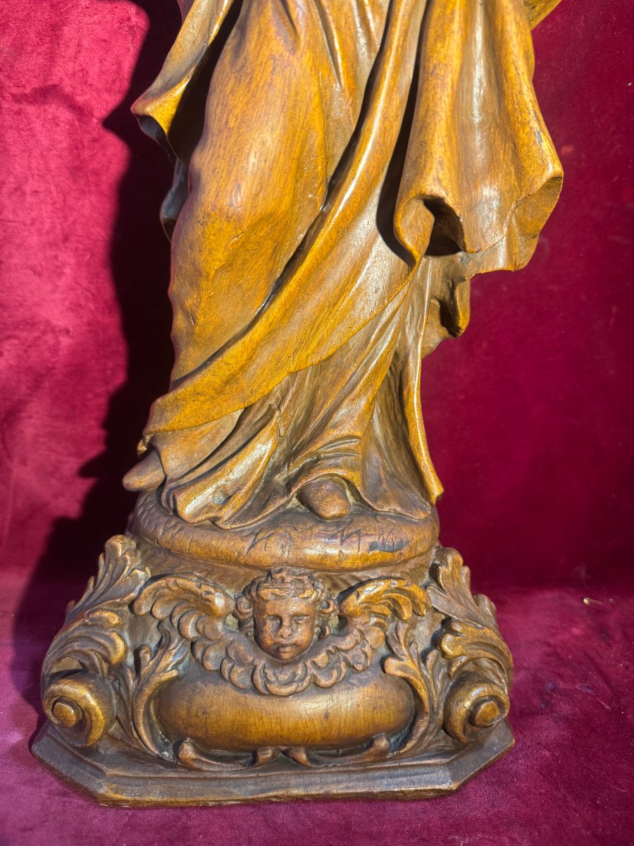 VIERGE A L ENFANT TERRE CUITE VERNISSEE XVIII EME -photo-4