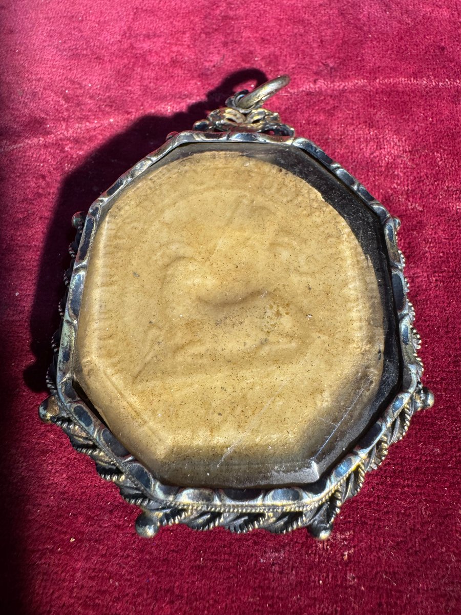 AGNUS DEI PENDENTIF ARGENT 18 EME SIECLE-photo-1