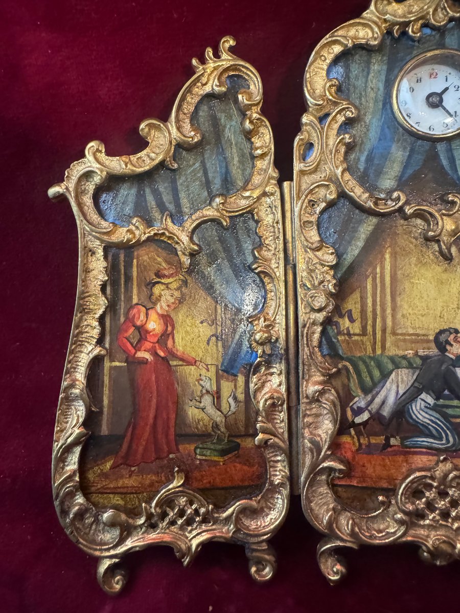 Bedside Triptych With A Clock And A Folding Screen -photo-3