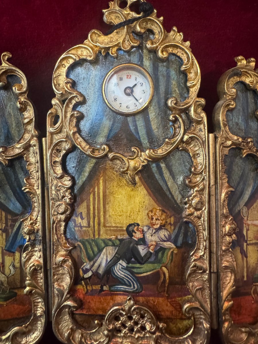 Bedside Triptych With A Clock And A Folding Screen -photo-7