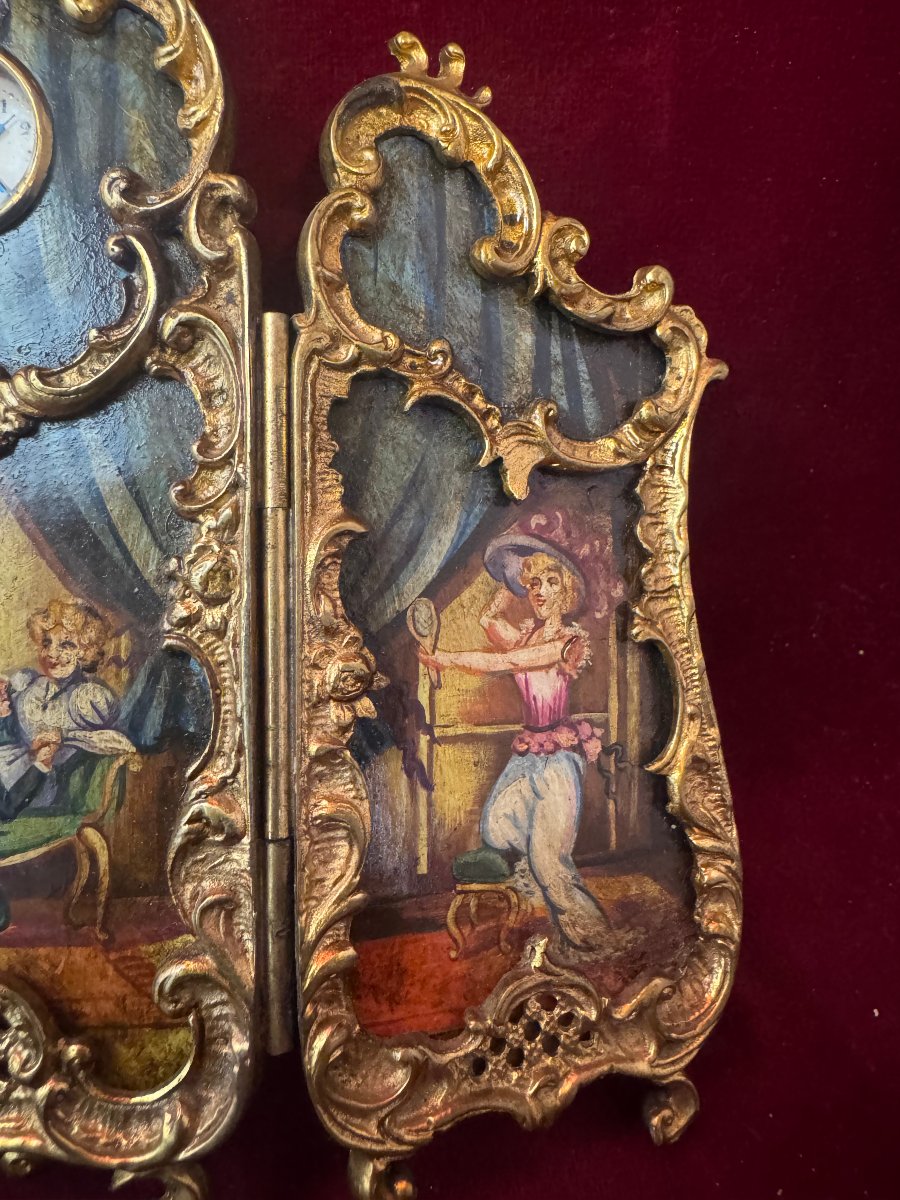 Bedside Triptych With A Clock And A Folding Screen -photo-4