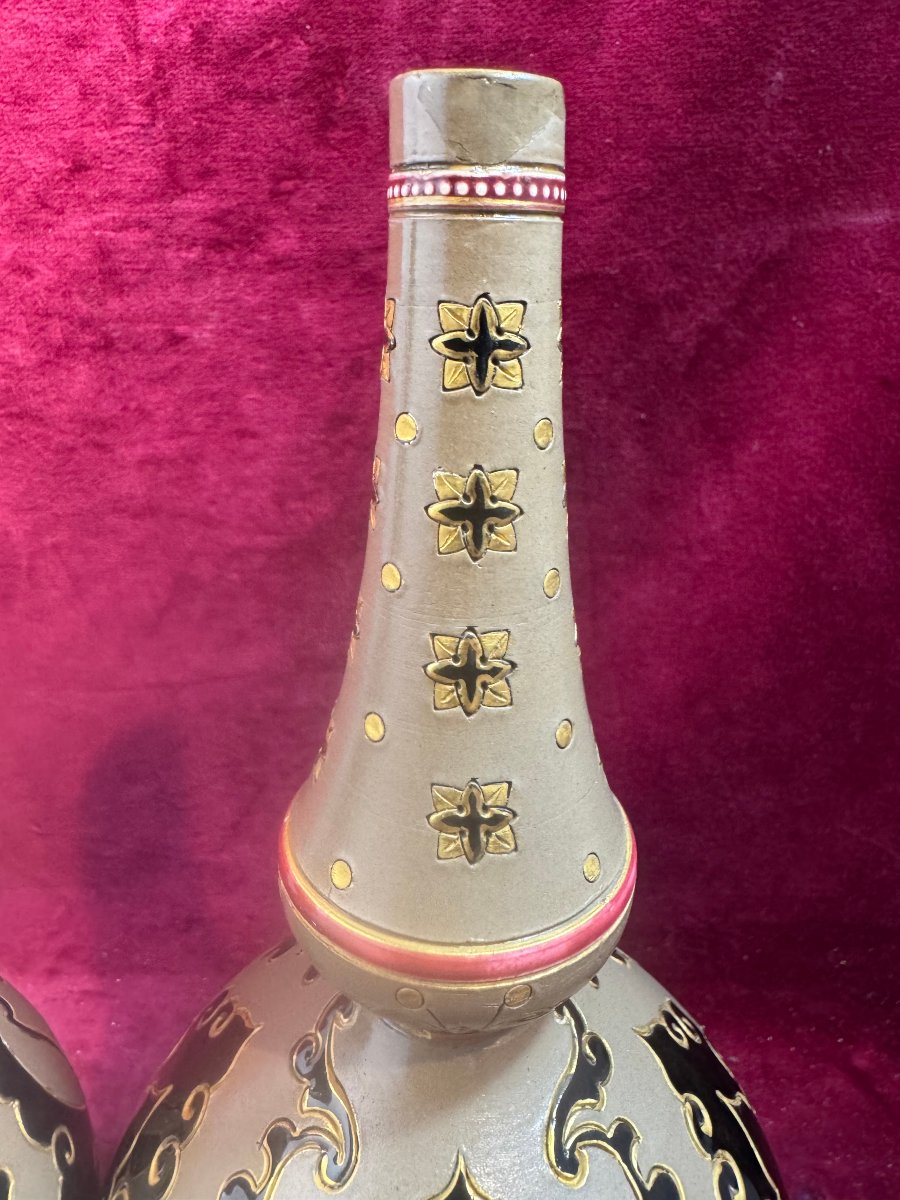 SARREGUEMINES PAIRE DE VASES-photo-2