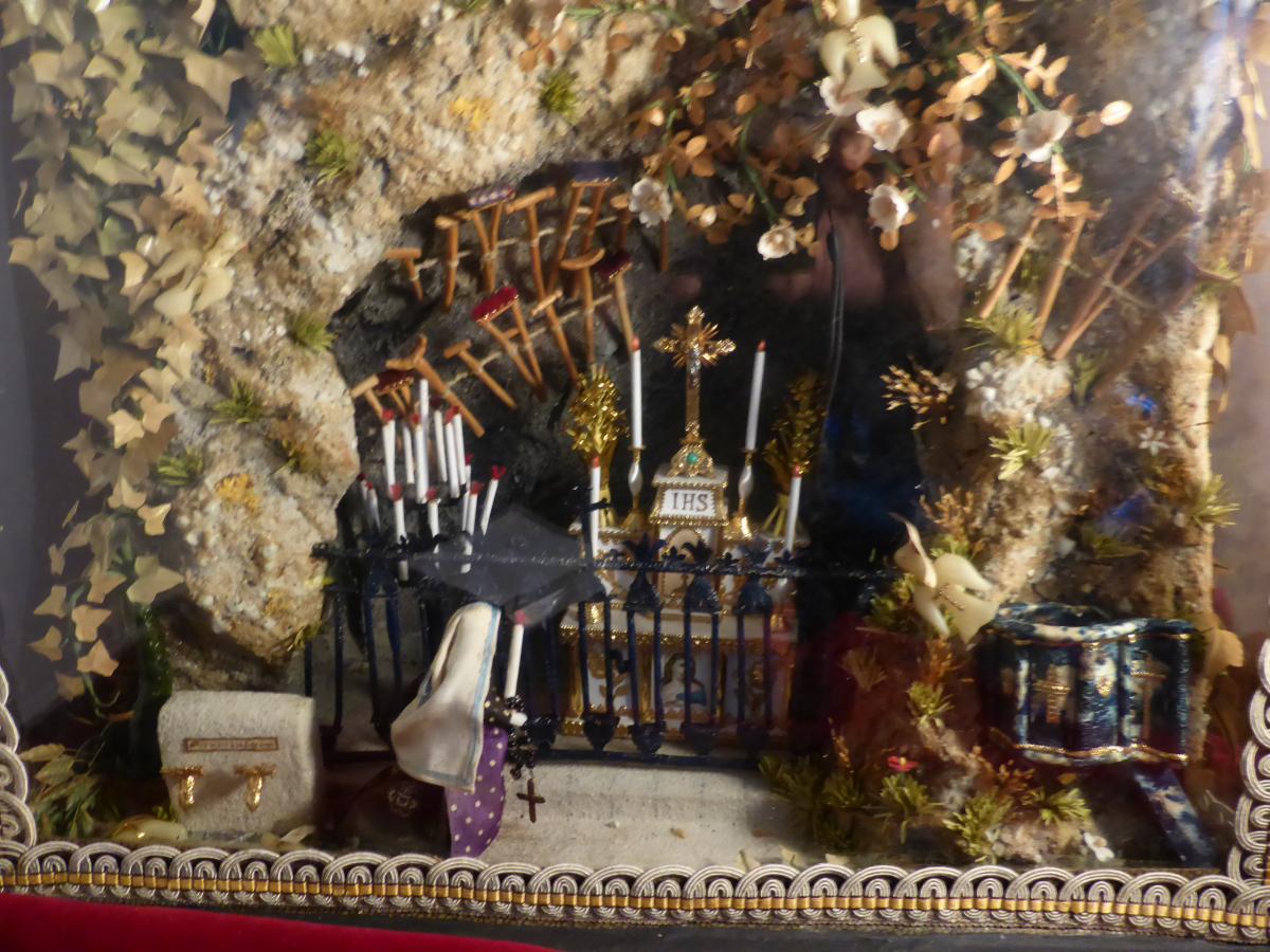 Diorama Lourdes Grotto Bernadette And Immaculee Conception-photo-2