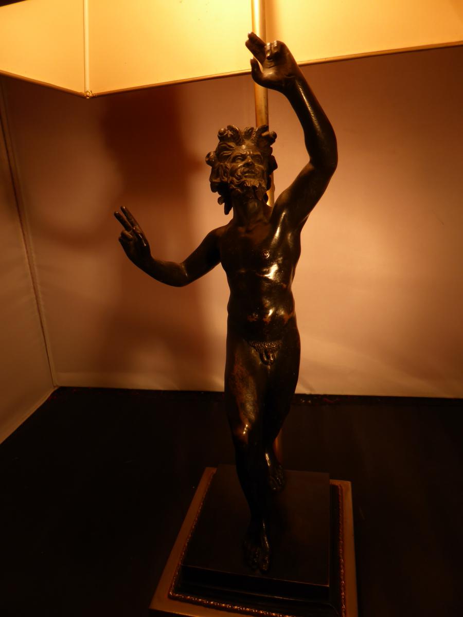 Lampe Bronze Faune Pompei -photo-2