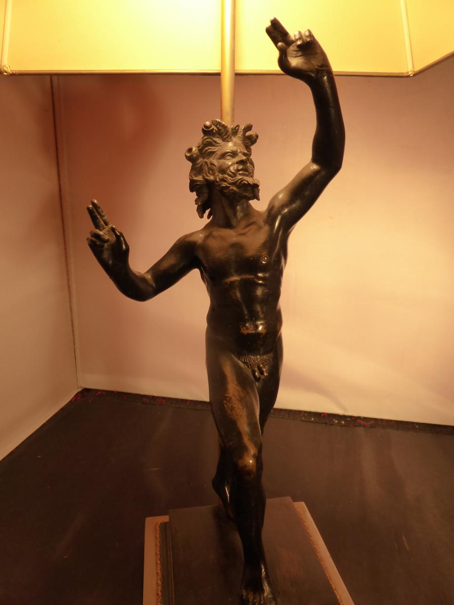 Lampe Bronze Faune Pompei -photo-3