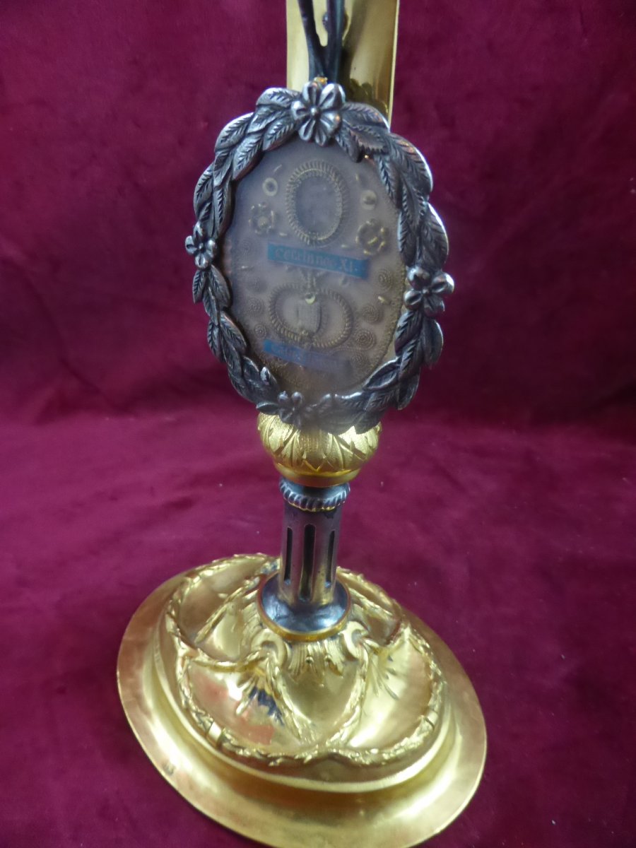 Cross Reliquary Silver Vermeil 18 Eme-photo-4