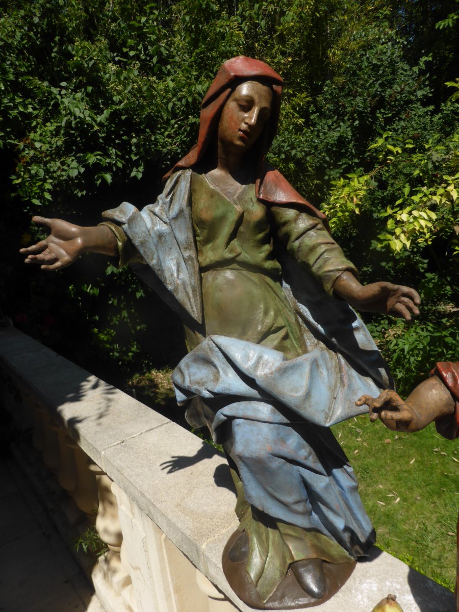 Holy Family Polychrome 17 Eme Siecle Baroque-photo-2