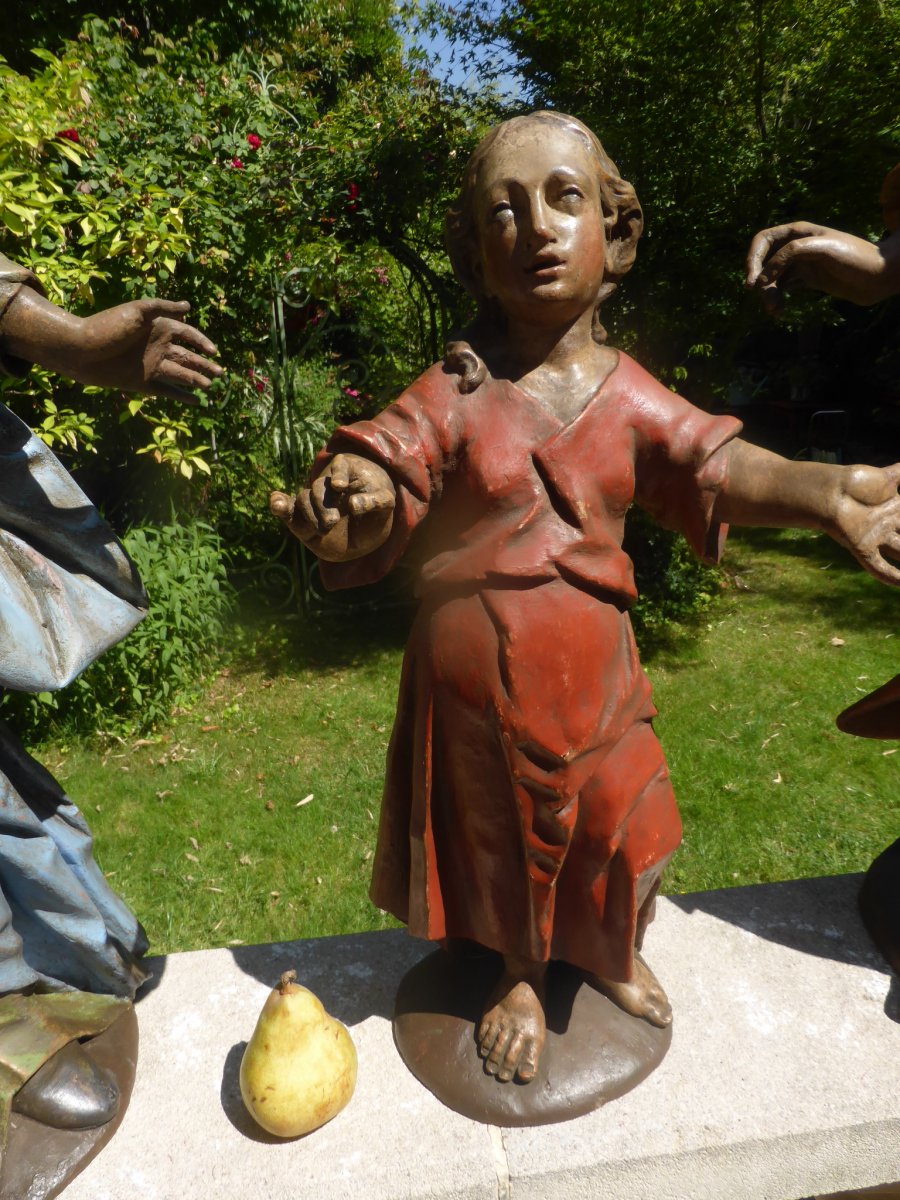 Holy Family Polychrome 17 Eme Siecle Baroque-photo-3