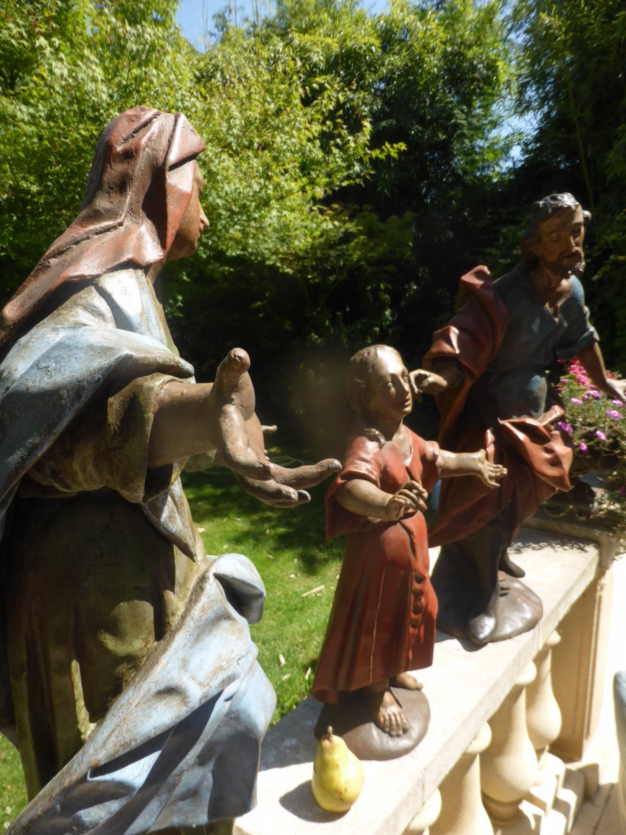 Holy Family Polychrome 17 Eme Siecle Baroque-photo-7