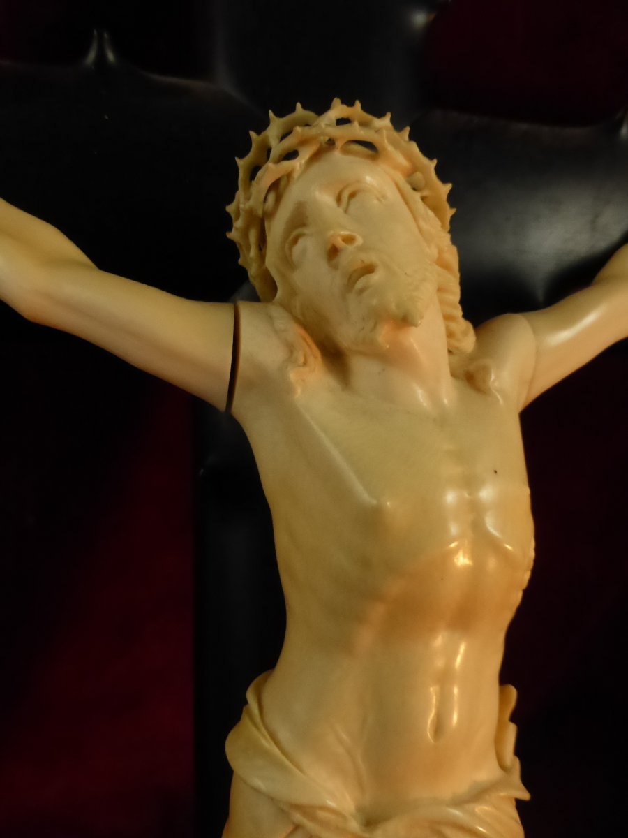 Crucifix En Ebene Christ Ivoire-photo-2