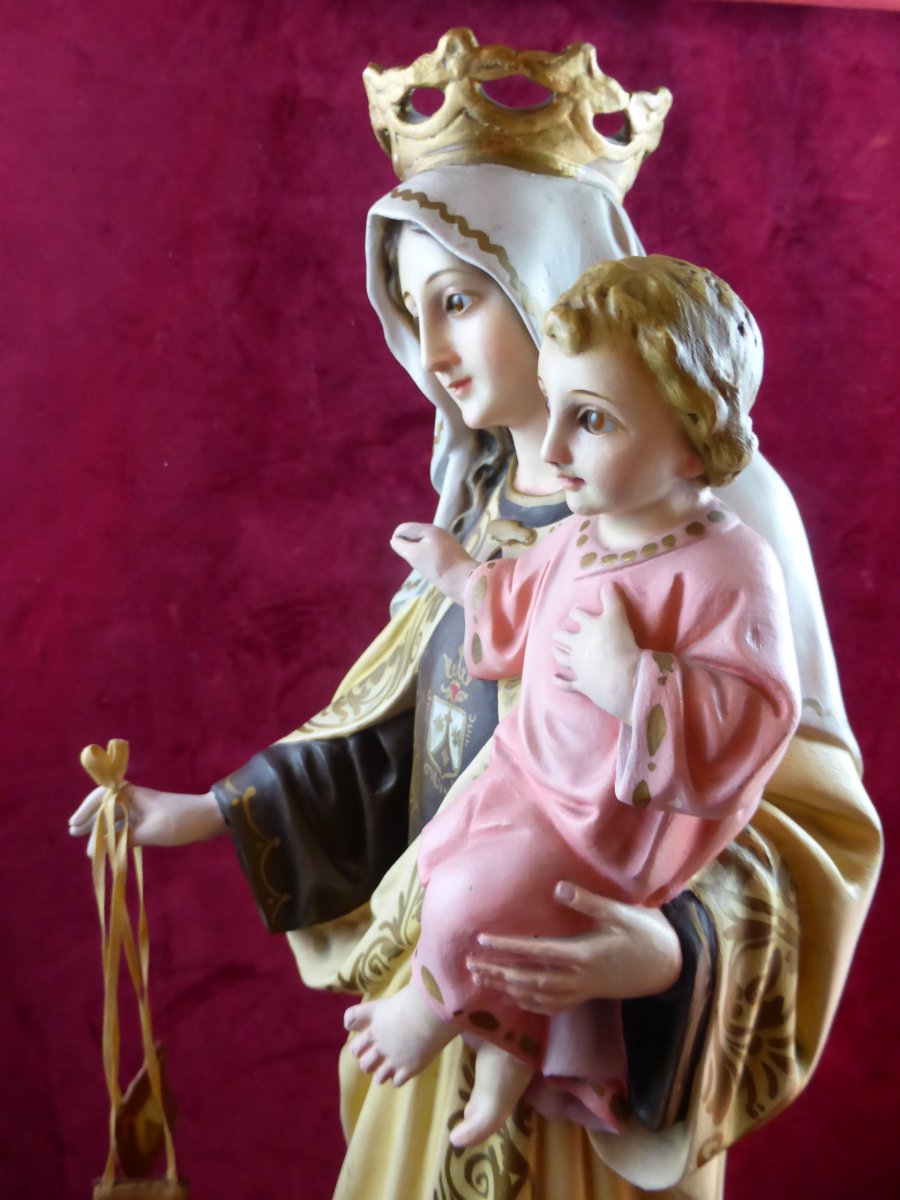 Virgin Al Child Plaster Colore-photo-4