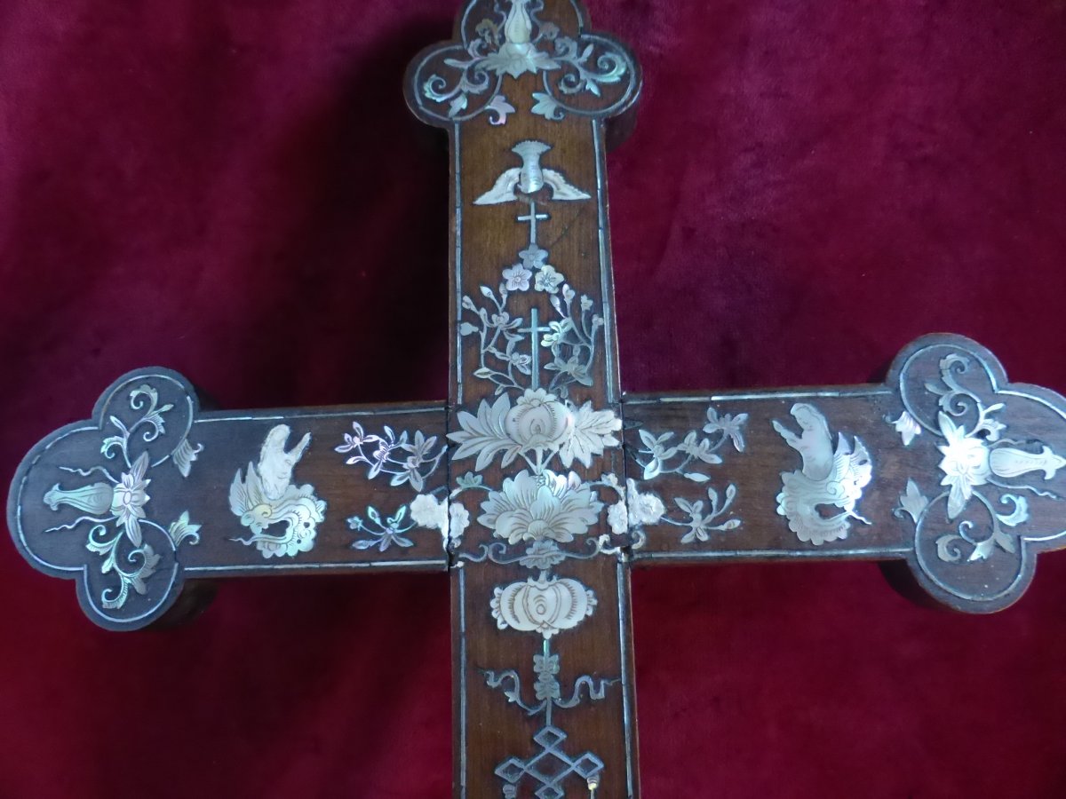 Indochinese Cross Inlaid Mother Of Pearl-photo-2