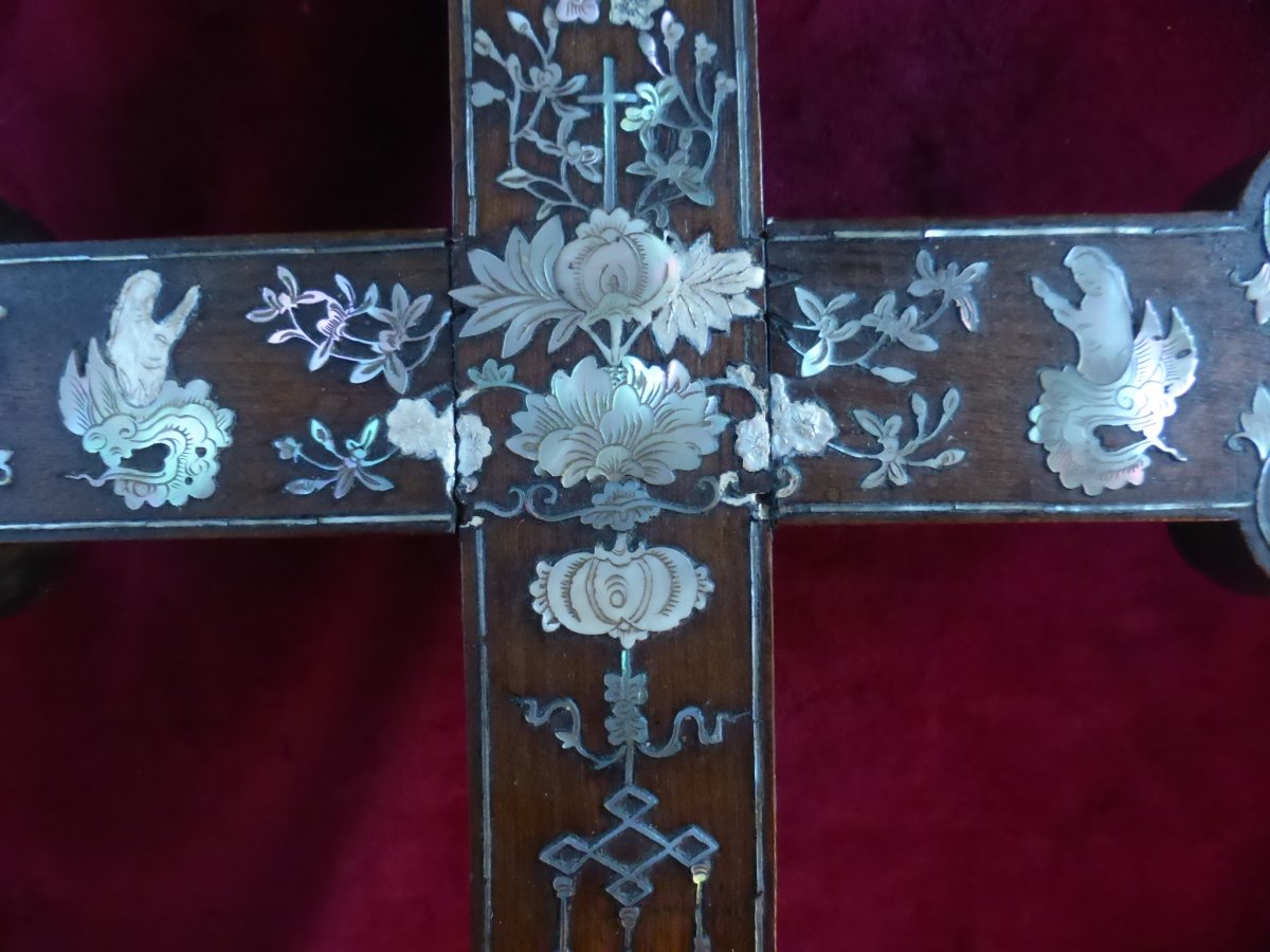 Indochinese Cross Inlaid Mother Of Pearl-photo-2