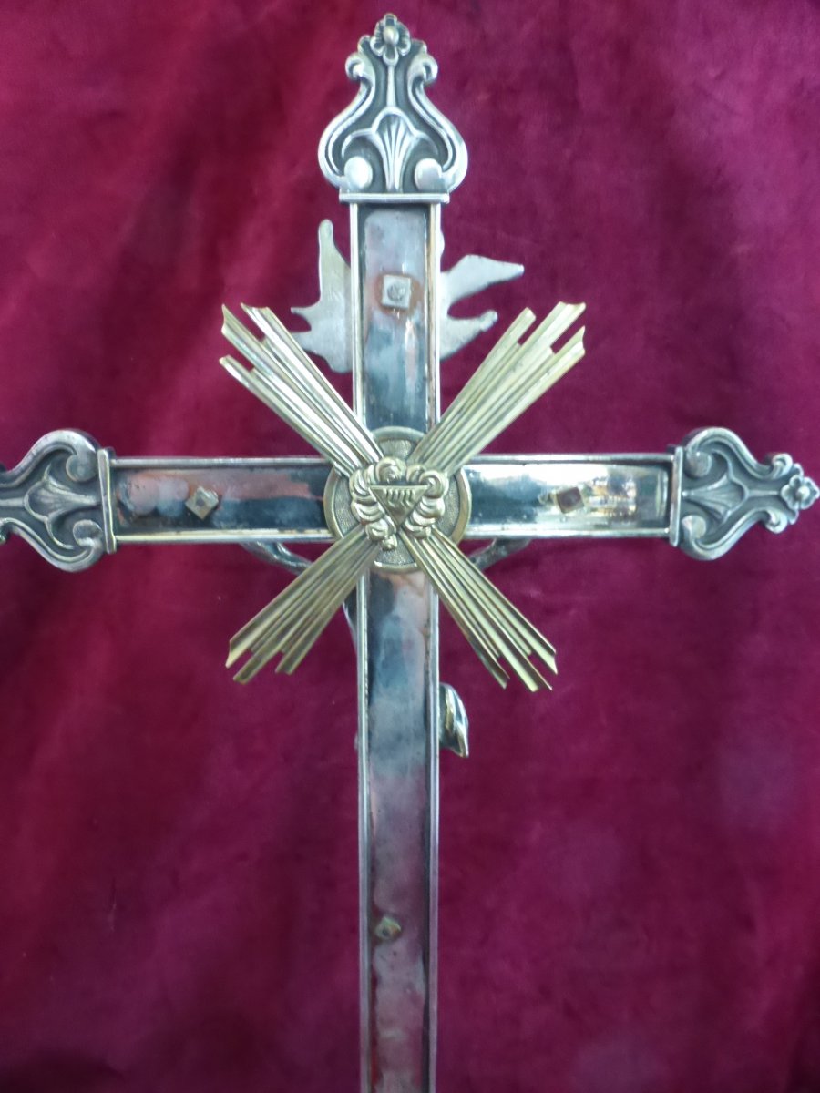 Croix D Autel En Bronze Argente-photo-1