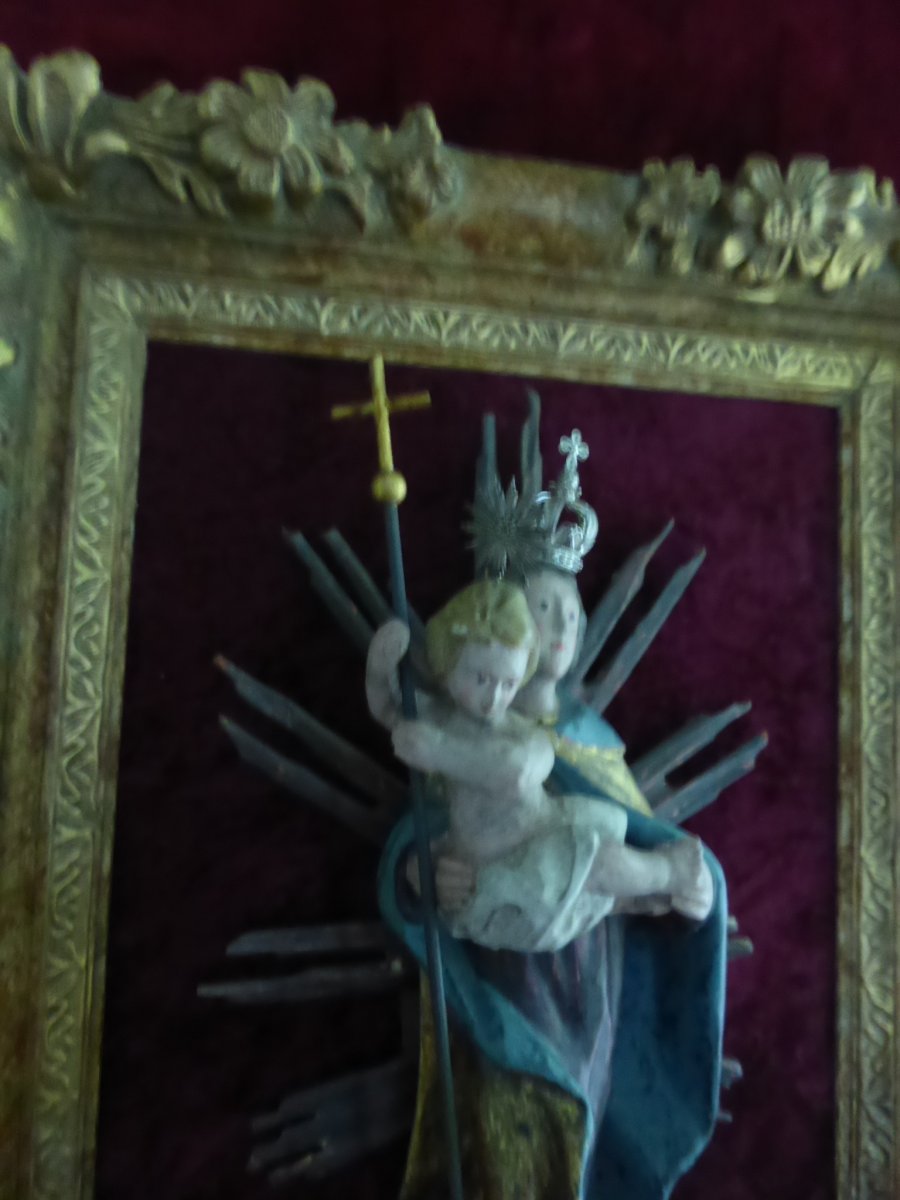 Virgin And Child In Wood Frame 18 Eme Siecle-photo-4