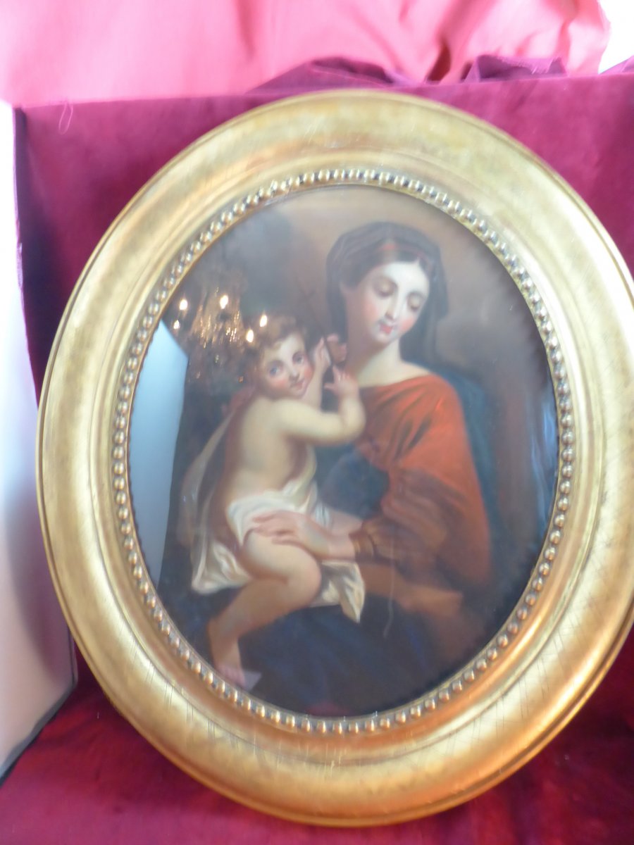 Virgin Al Child Pastel-photo-3