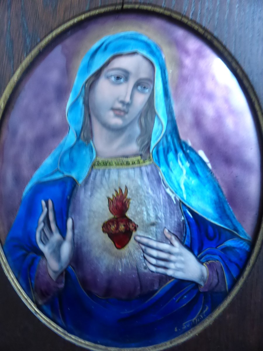 Email De Limoges Virgin Of The Sacred Heart-photo-2