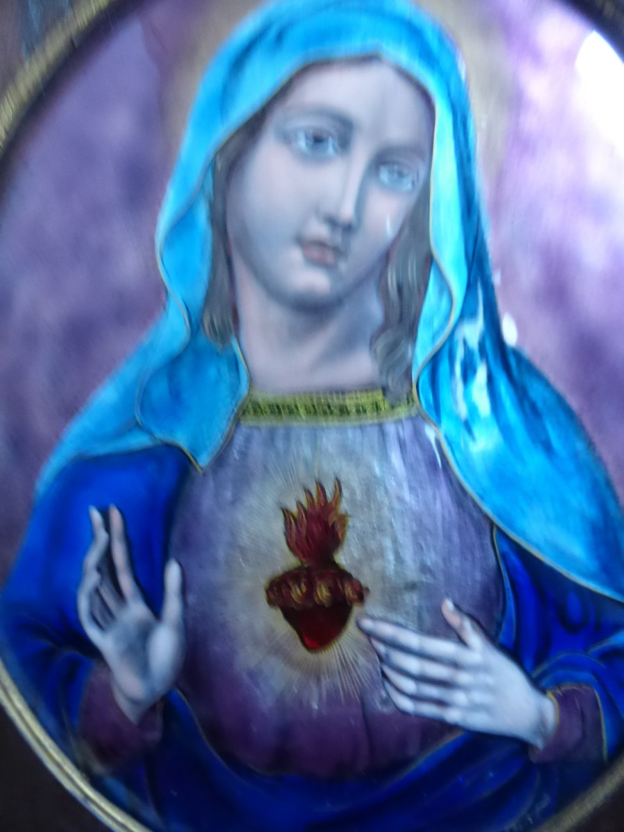 Email De Limoges Virgin Of The Sacred Heart-photo-3