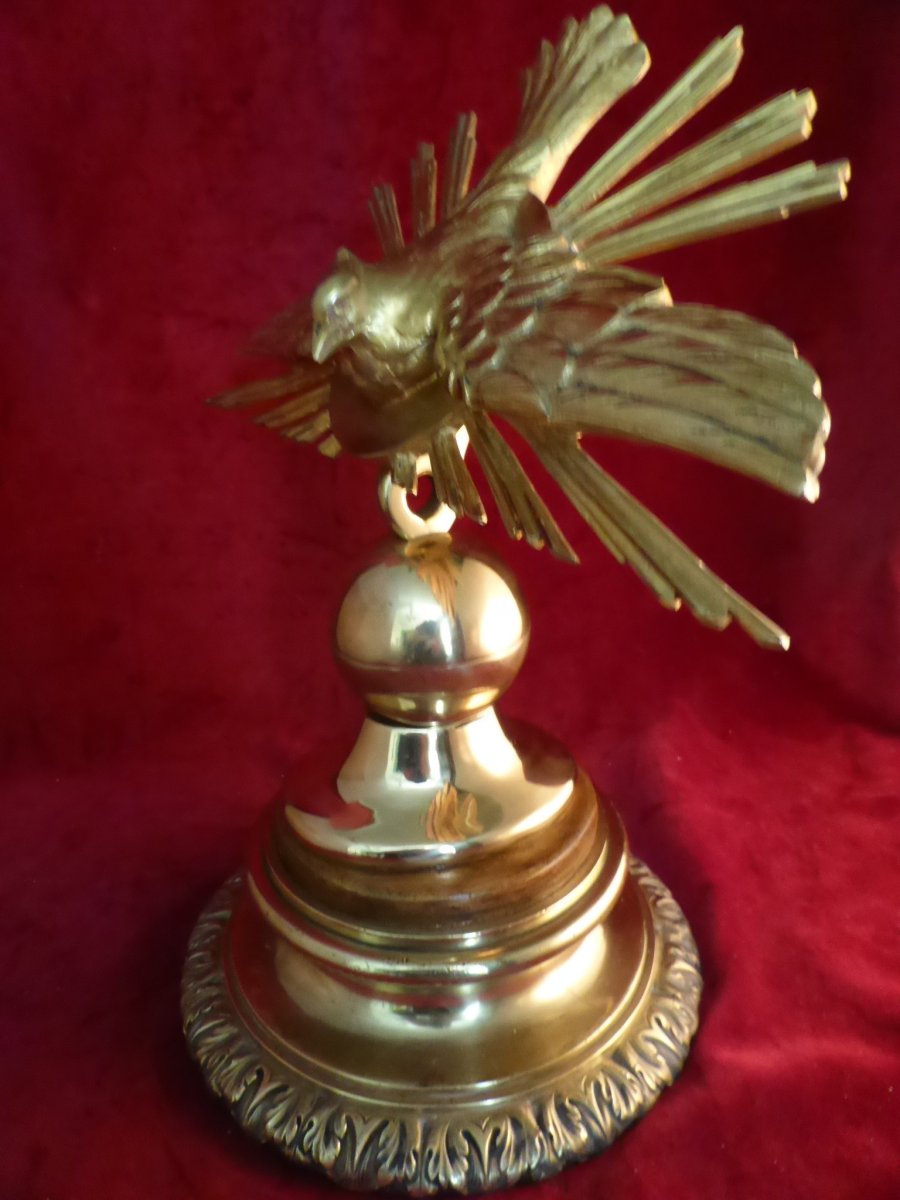 Colombe Eucharistique D Autel Bronze Dore-photo-2