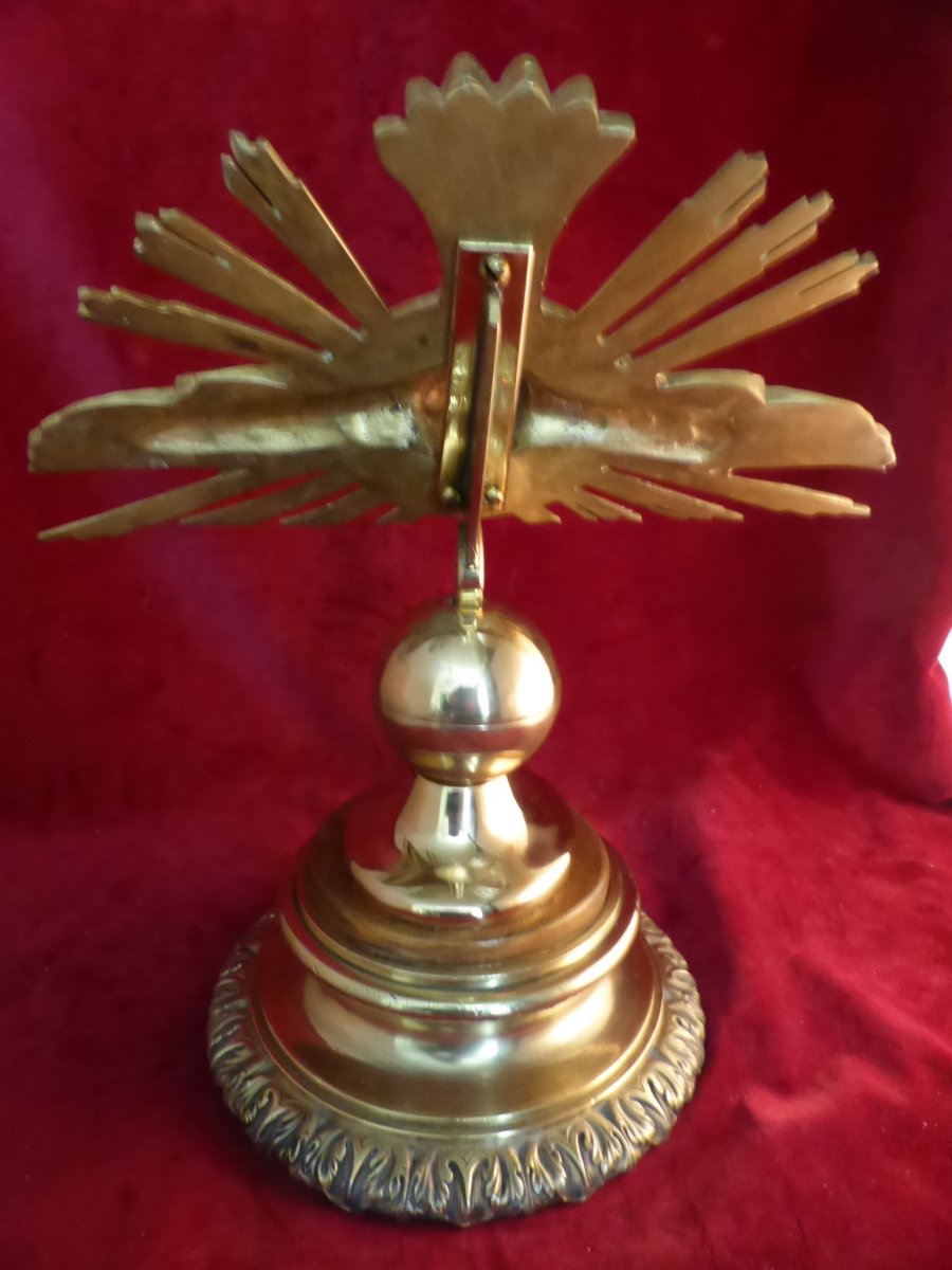 Colombe Eucharistique D Autel Bronze Dore-photo-3