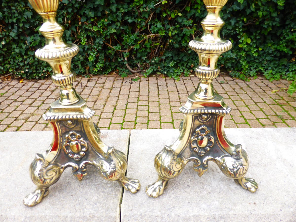 Pique Candles Bronze Dore Pair-photo-4