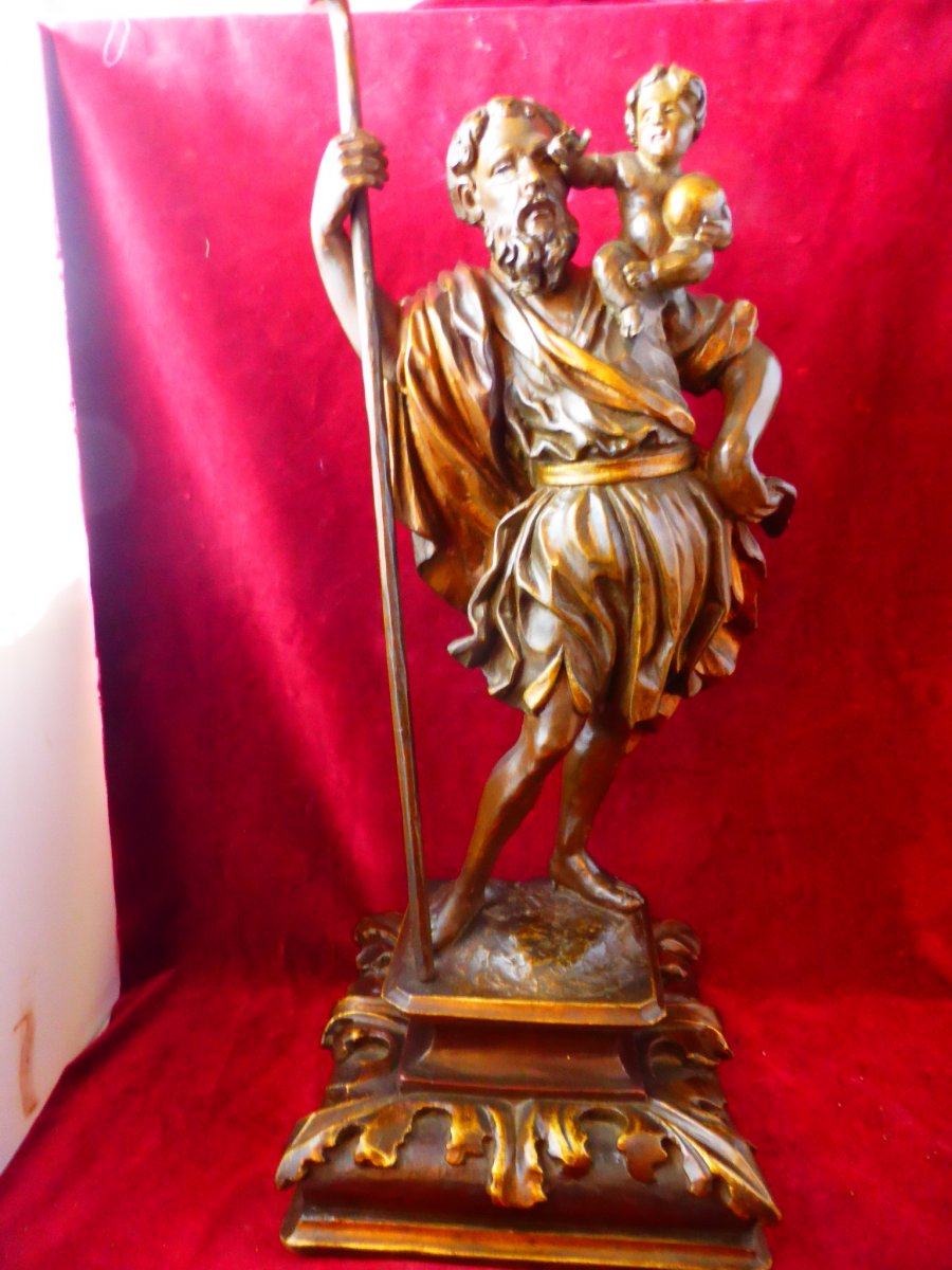 Saint Christopher Wood Statue Spain