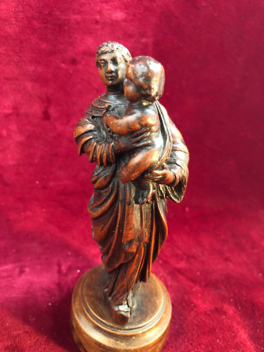 Vierge A L Enfant Bois XVIII Siecle