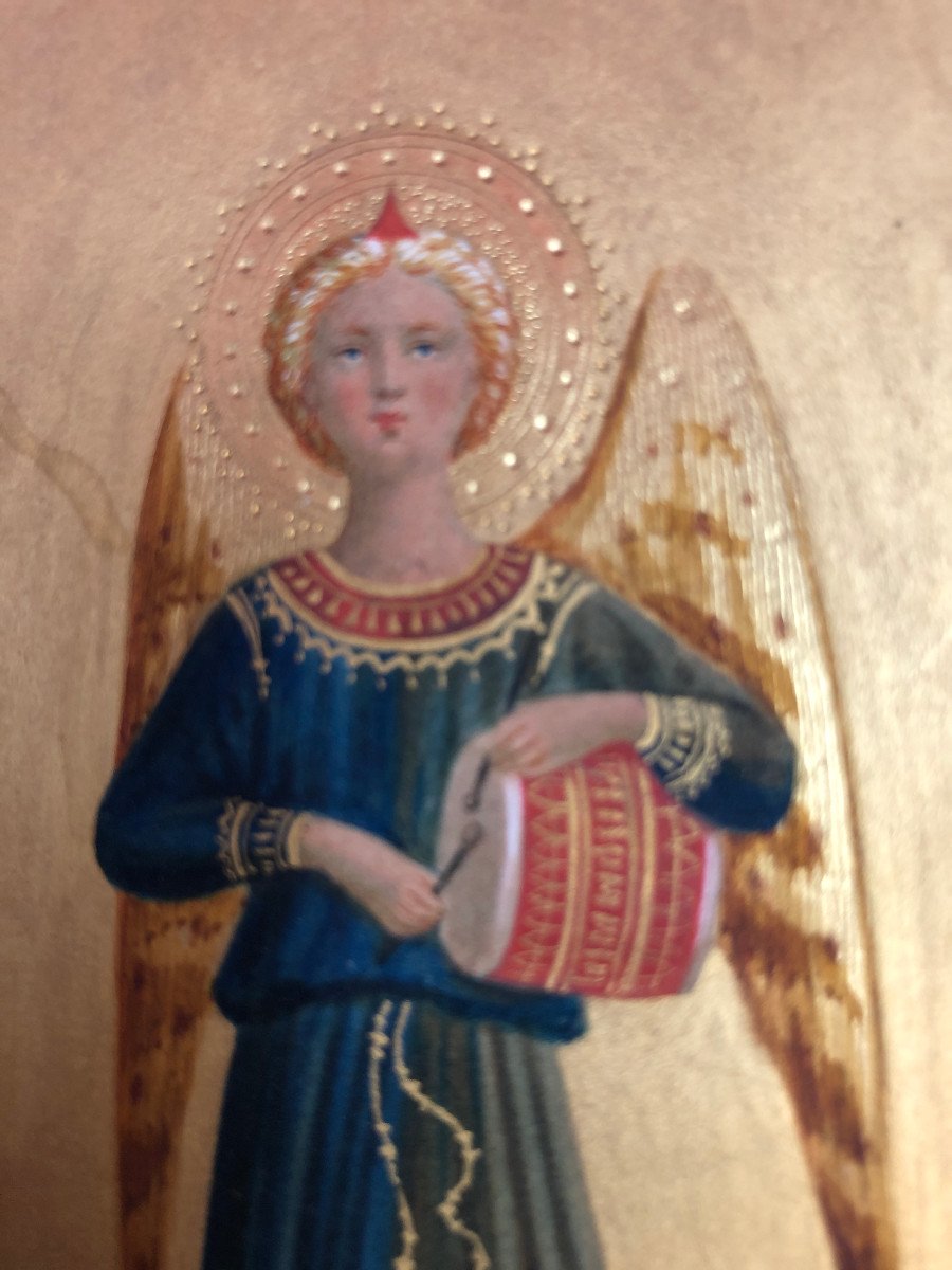 Anges Musiciens Miniatures A Tempera Fra Angelico fond or-photo-2