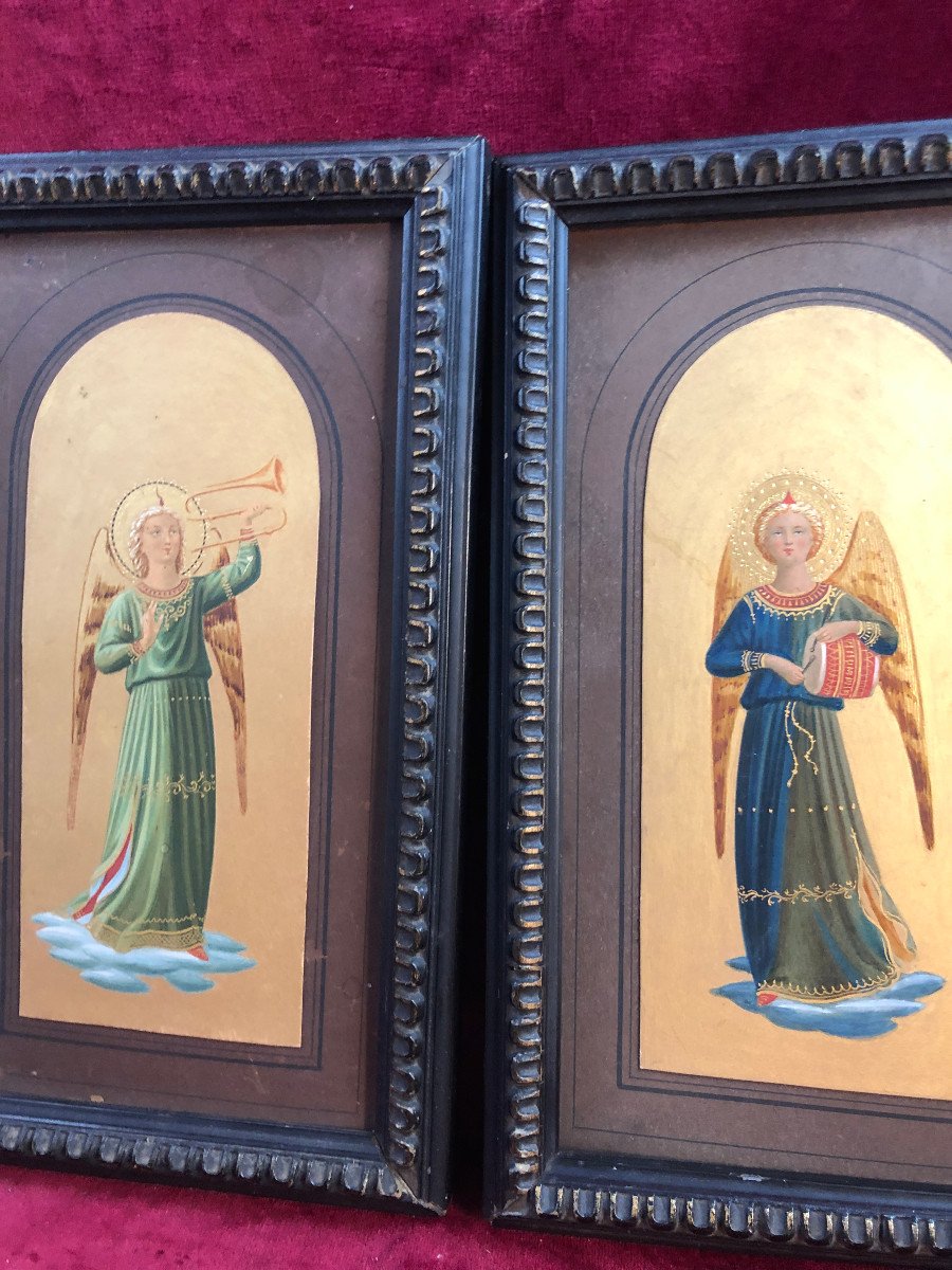 Anges Musiciens Miniatures A Tempera Fra Angelico fond or-photo-4