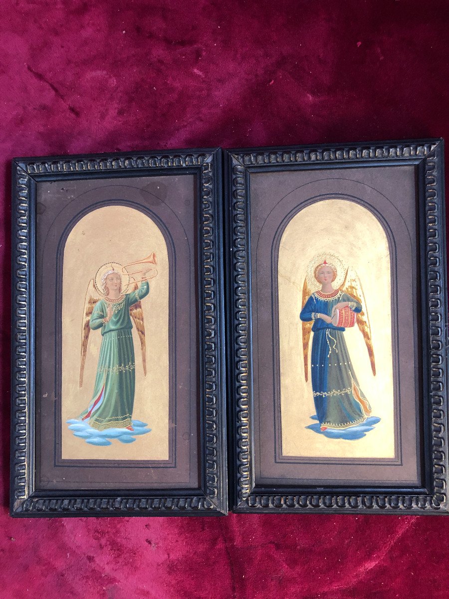 Anges Musiciens Miniatures A Tempera Fra Angelico fond or