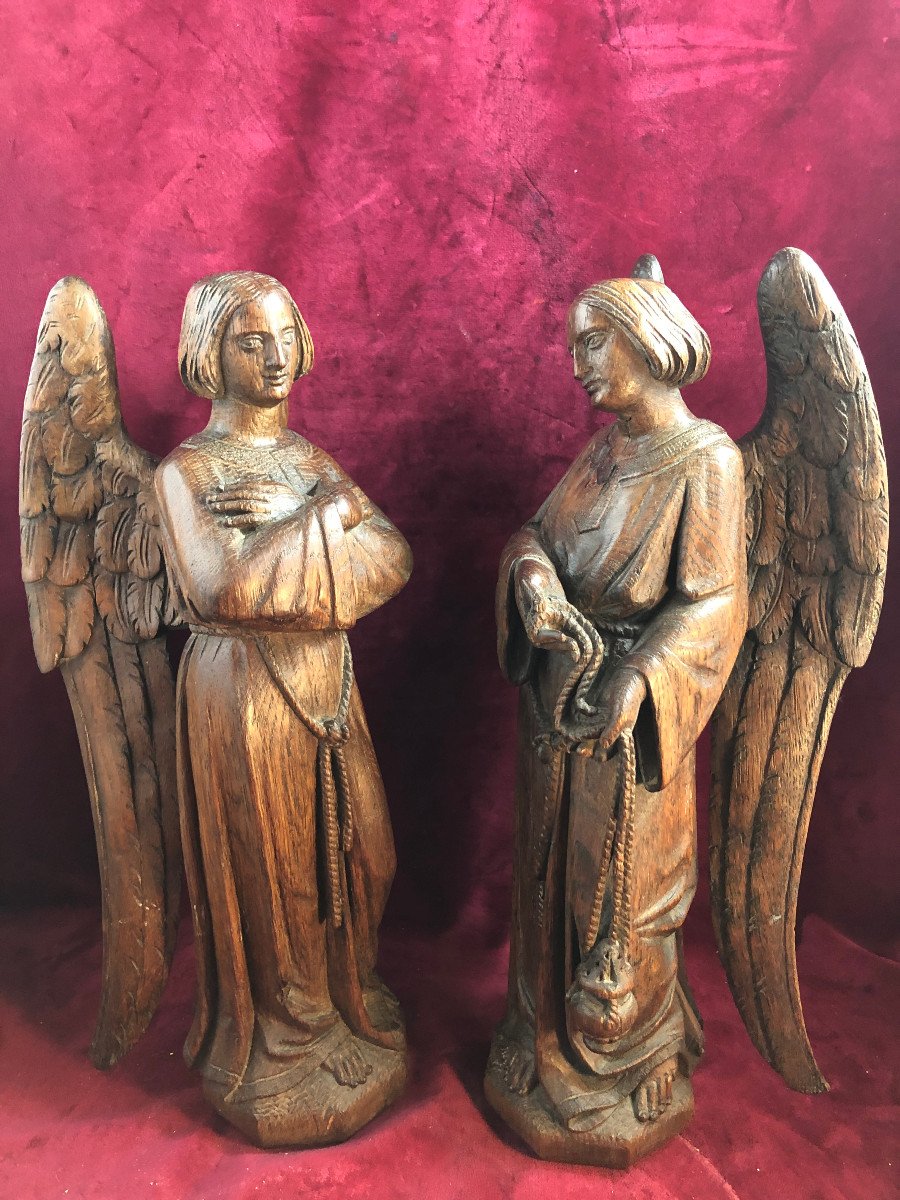 Anges En Bois Paire