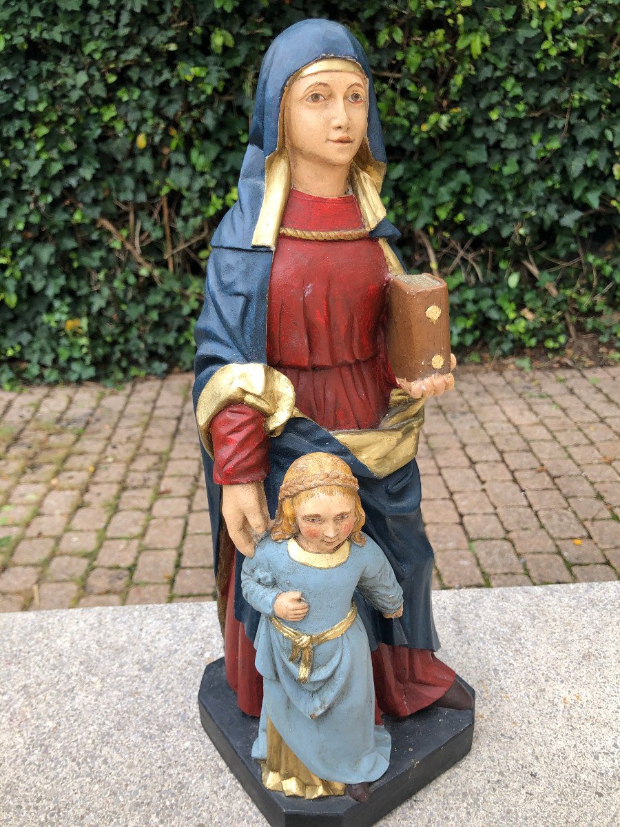 Saint Anne And The Virgin Statuette-photo-2