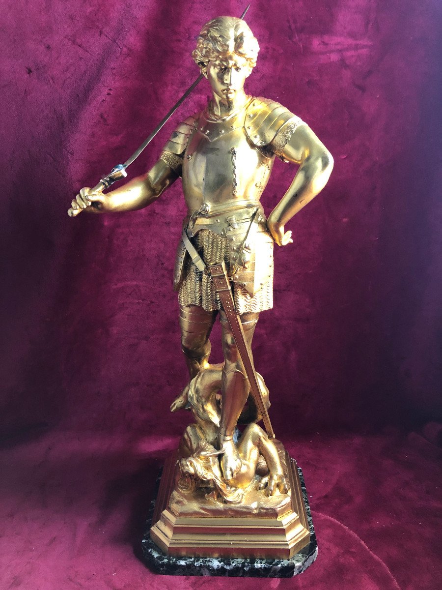 St Georges Bronze Dore Emile Picault