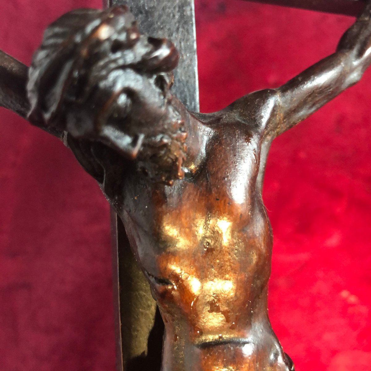 Calvary Christ And Virgin Boxwood-photo-4