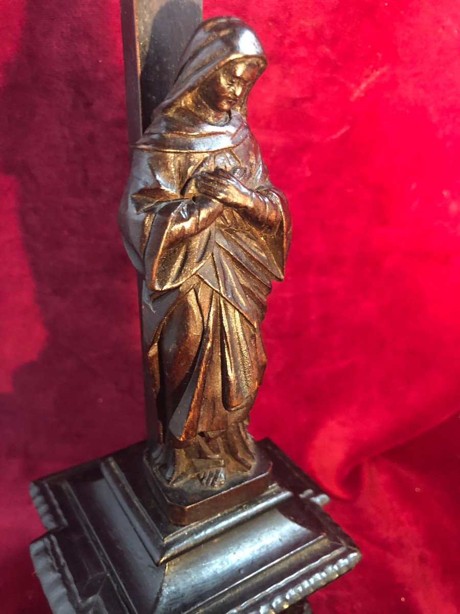 Calvary Christ And Virgin Boxwood-photo-7