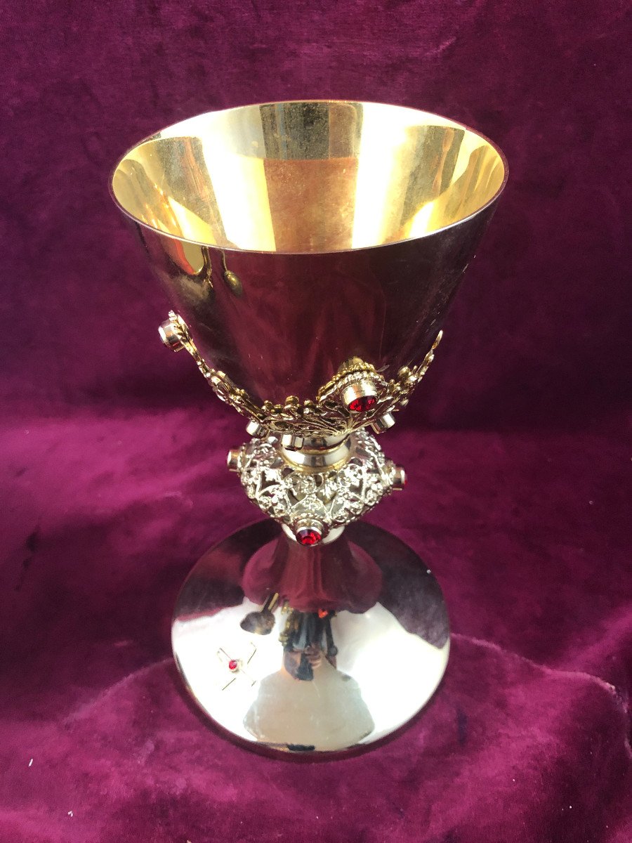 Golden Brass Chalice And Strass-photo-2