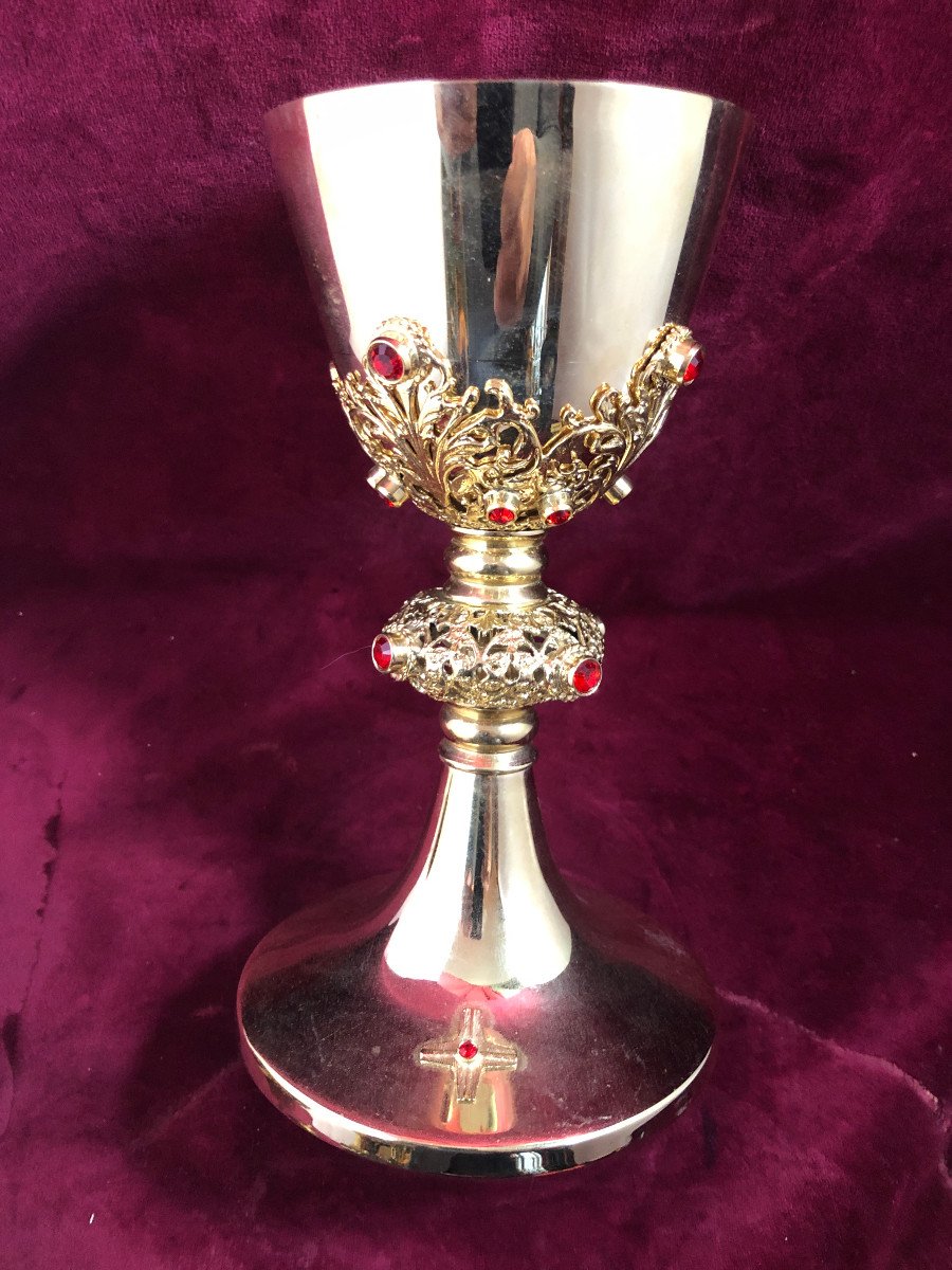 Golden Brass Chalice And Strass-photo-3