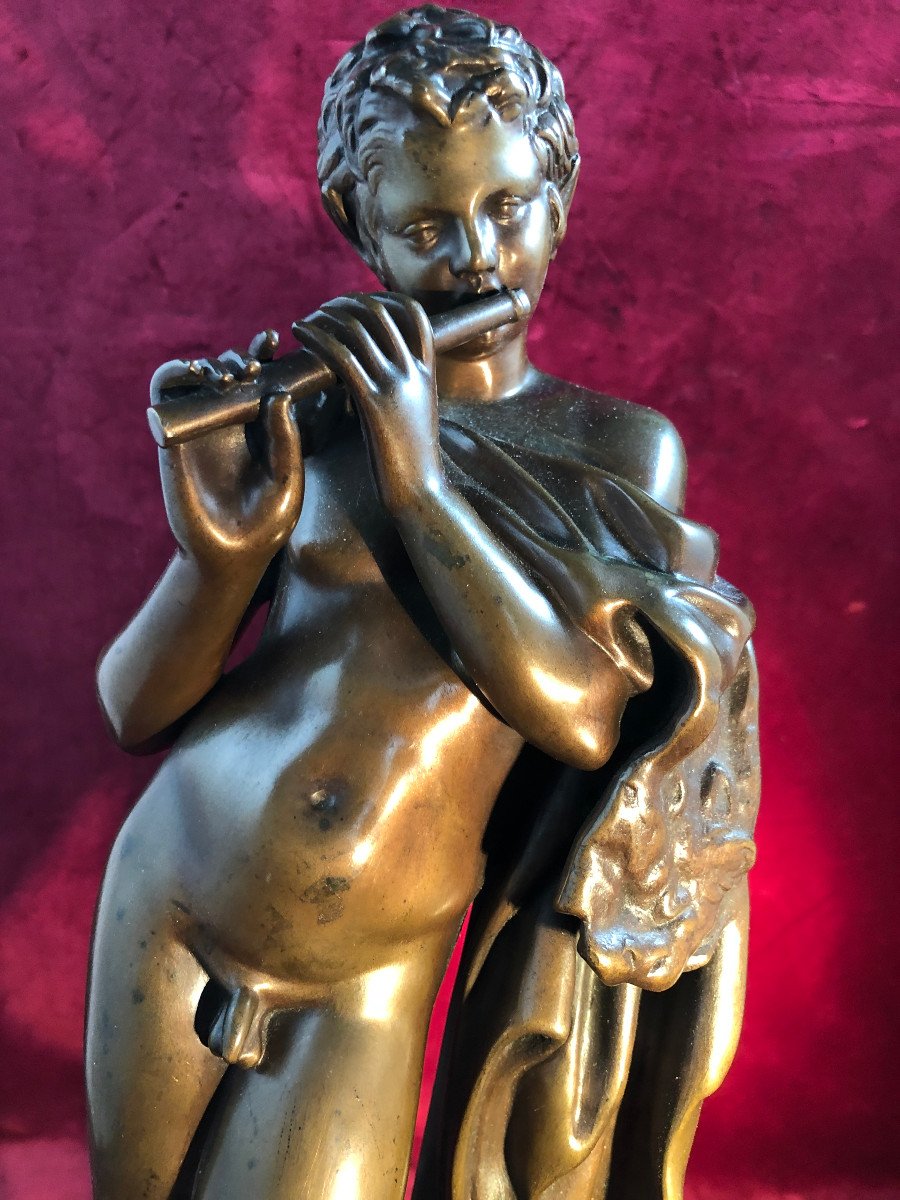 Marsyas Jouant De La Flute Bronze Barbedienne-photo-6