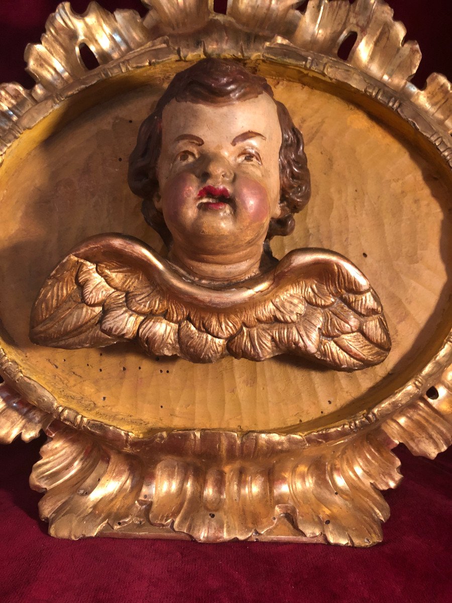 Angelot Dans Bois Dore Louisxv-photo-4