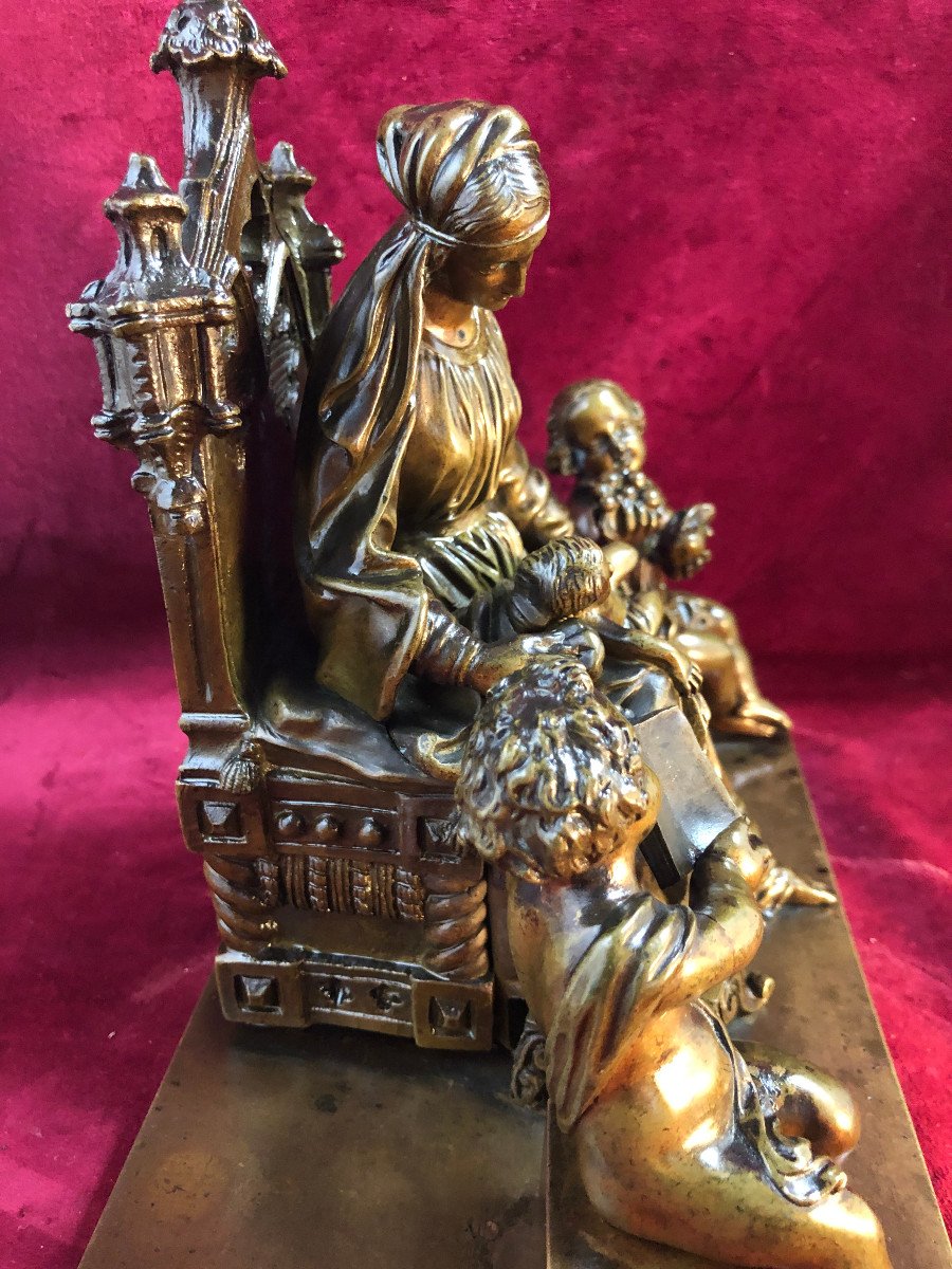 Virgin Al Child Seated With Two Bronze Cherubs-photo-6