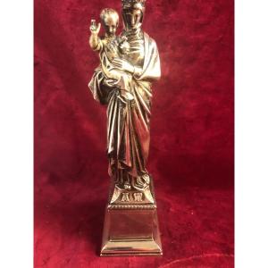 Vierge A L Enfant En Argent