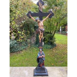 Calvaire Crucifix Vierge XVIII Eme